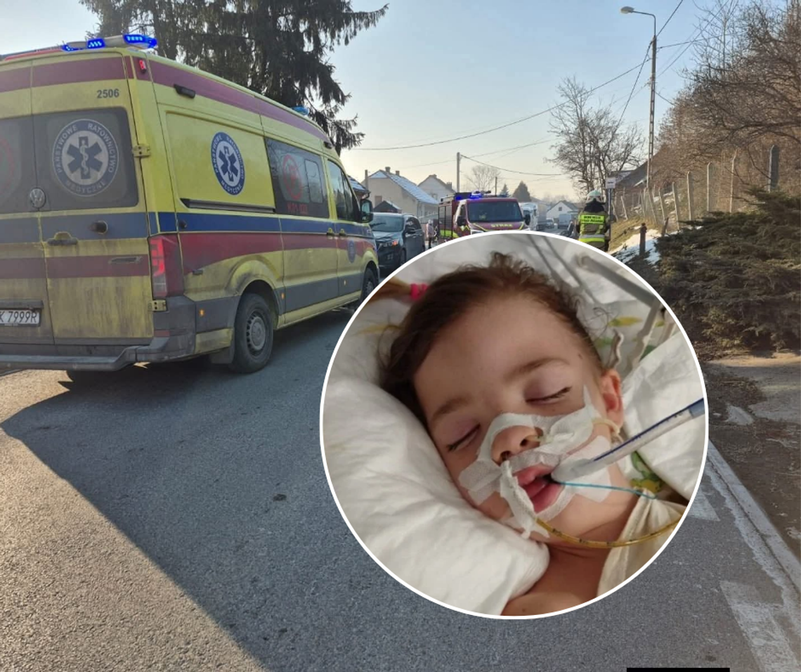 Cholerzyn, wypadek drogowy, potrącenie dziesięciolatki, śmigłowiec LPR, lotniczo pogotowie ratunkowe, 10-letnia Laura, 10-letnia Laura walczy o życie