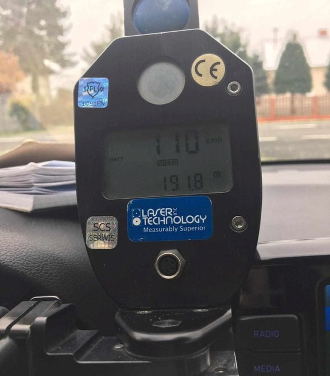 Na zdjęciu pomiar prędkości, który zdecydował o utracie prawa jazdy przez 36-latka