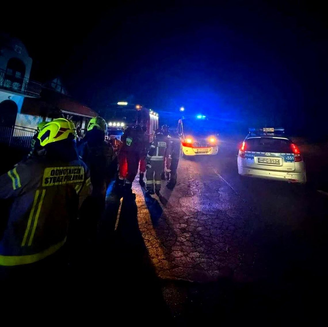 Rozdziele, powiat bocheński, akcja poszukiwawcza, straż pożarna, mężczyzna zgubił się w lesie, strażacy, policjanci