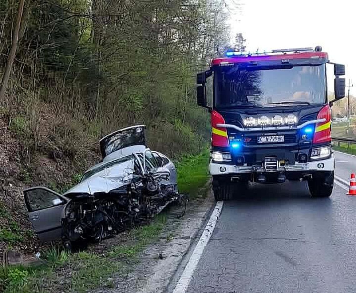 Bogoniowice, powiat tarnowski, Gromnik, Ciężkowice, wypadek drogowy, na sygnale, akcja ratunkowa
