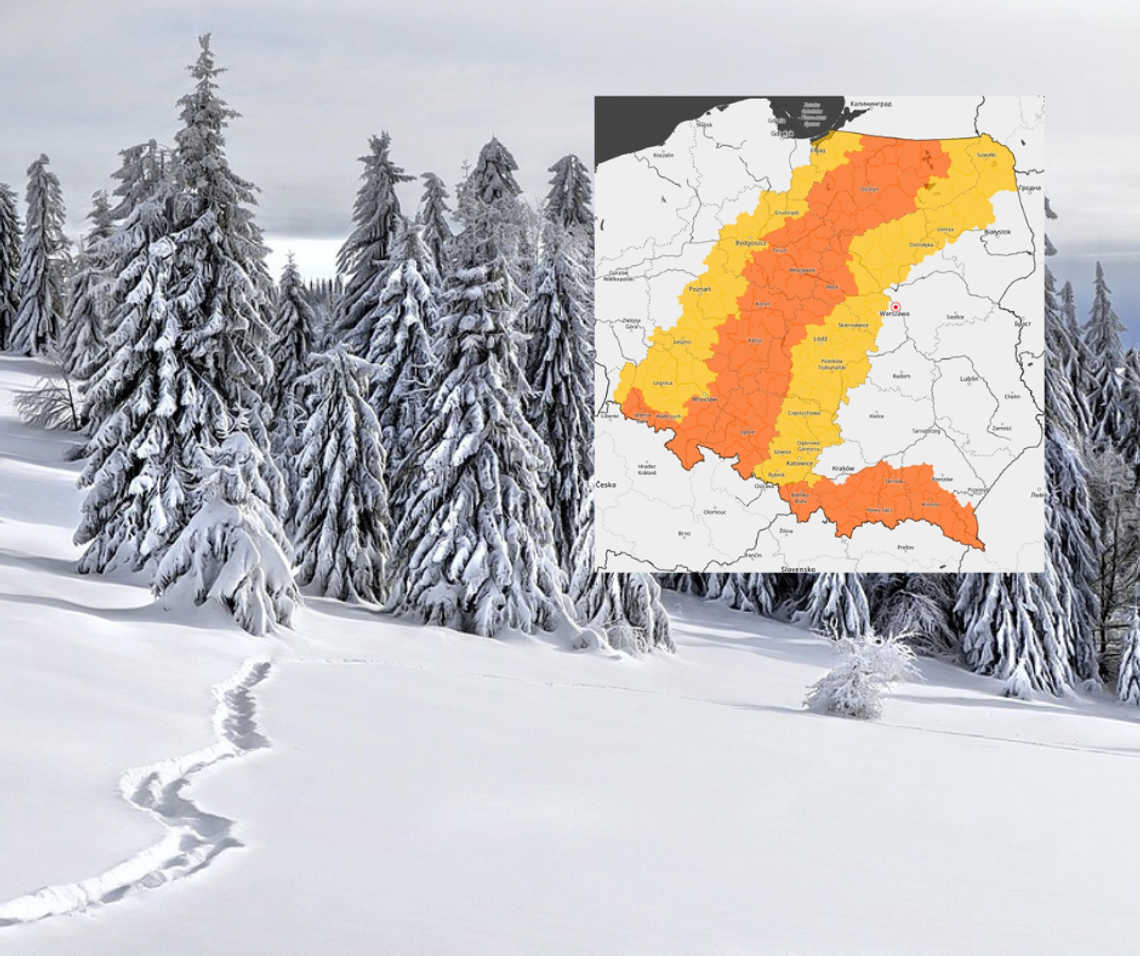 IMGW, śnieżyce nadchodzą do Polski, śnieżyca, intensywne opady śniegu, alerty IMGW, na sygnale