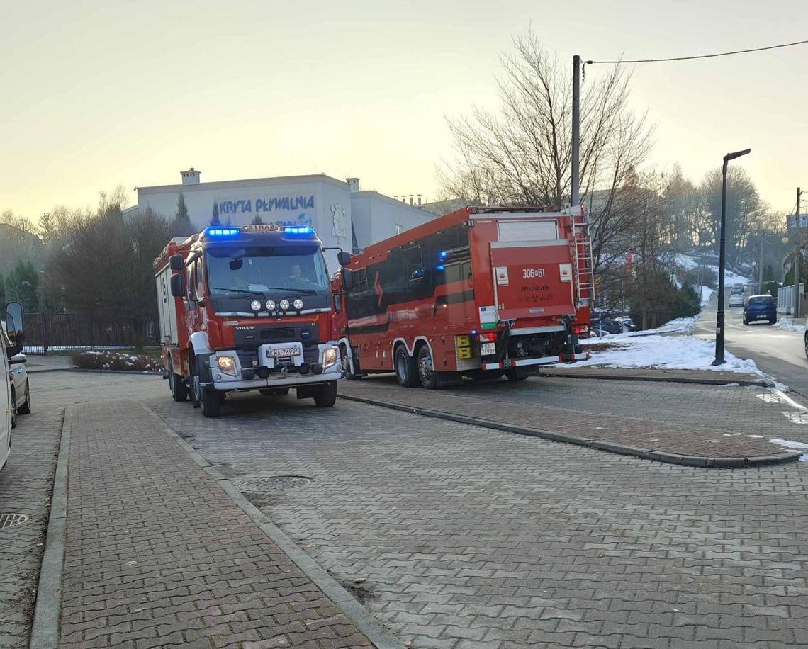 Wadowice, alarm chemiczny w szkole, szkoła podstawowa, powiat wadowicki, ewakuacja uczniów, ewakuacja 185 osób