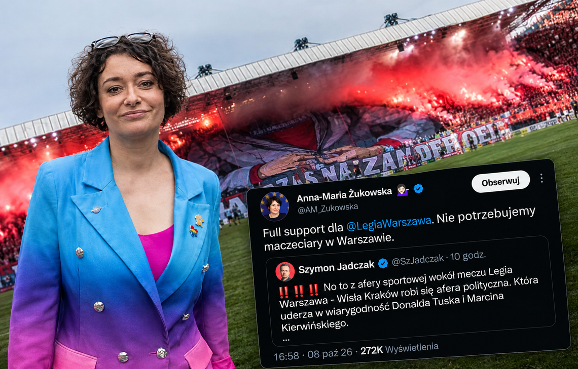 Anna Maria Żukowska uderza w kibiców Wisły Kraków. „Nie potrzebujemy maczeciarzy” Anna Maria Żukowska uderza w kibiców Wisły Kraków. „Nie potrzebujemy maczeciarzy”