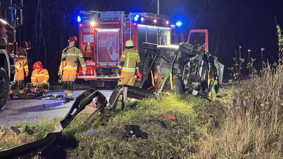 Wokowice, powiat brzeski, na sygnale, akcja ratunkowa, akcja ratownicza, wypadek drogowy, strażacy, na sygnale