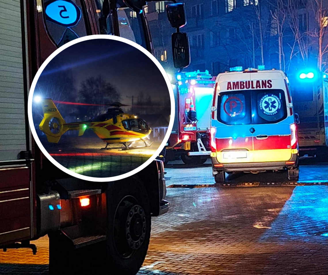 Kęty, dramat na basenie w Kętach, lotnicza pogotowie ratunkowe, śmigłowiec LPR, LPR, akcja ratunkowa