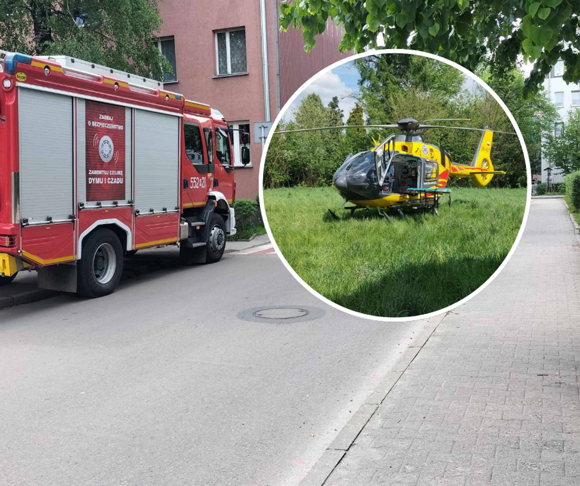 Kęty, powiat oświęcimski, dramatyczne zdarzenie, starszy mężczyzna wypadł, upadek starszego mężczyzny, na sygnale, akcja ratunkowa