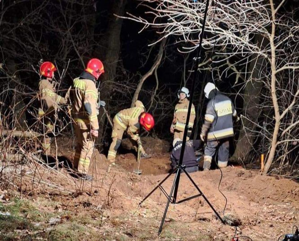 Na zdjęciu miejsce na terenie Skawiny, w którym pies wpadł do lisiej nory