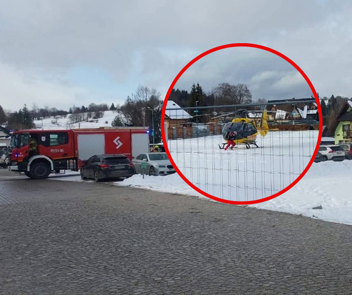 Chochołów, Termy Chochołowskie, gmina Czarny Dunajec, Podhale, powiat nowotarski, śmigłowiec LPR, Lotnicze Pogotowie Ratunkowe