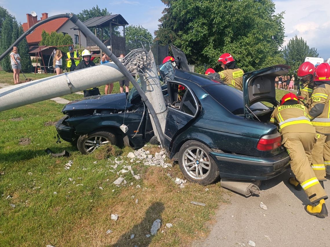 Na zdjęciu miejsce wypadku na terenie miejscowości Chełmek