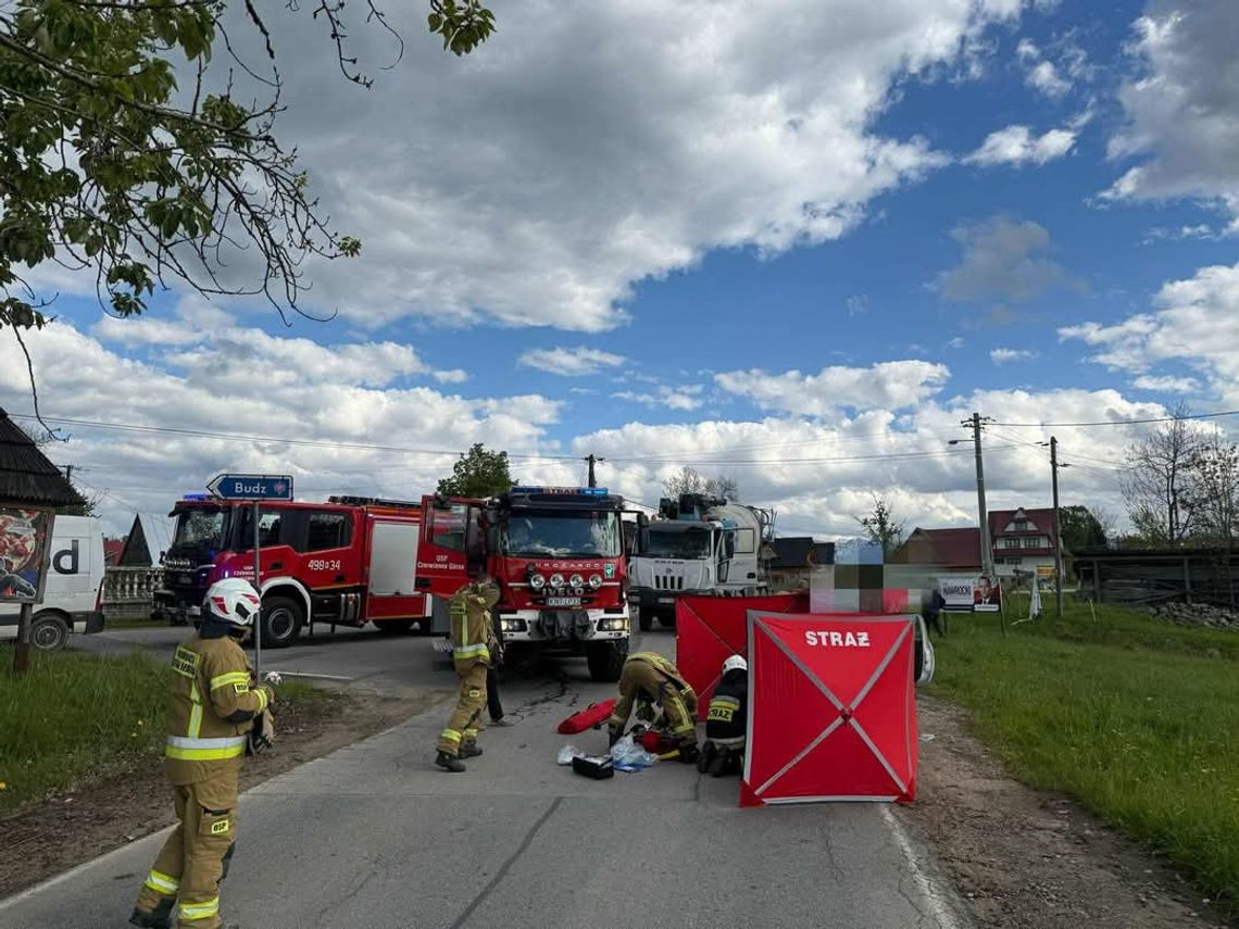 wypadek Czerwienne, wypadek gruszka osobówka, wypadek ciężarówka osobówka Czerwienne, ranna 23-latka wypadek, LPR Czerwienne