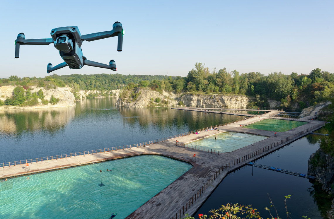 Dron na Zakrzówku.
