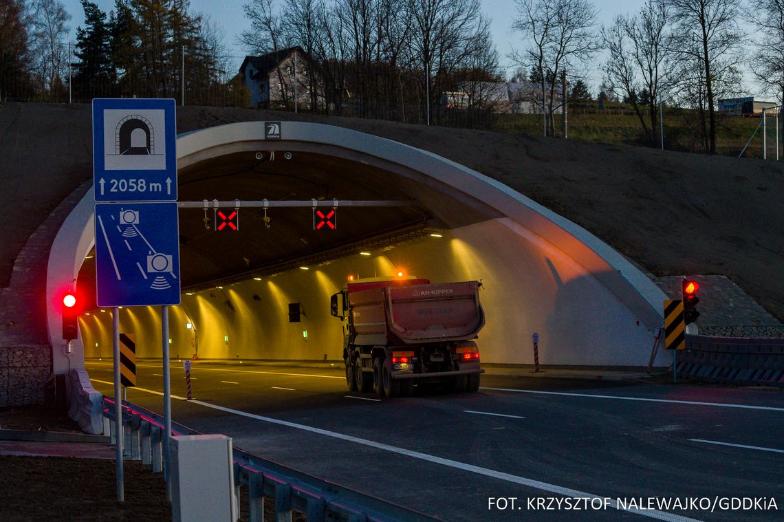 W tunelu pod Luboniem Małym będą prowadzone prace serwisowe