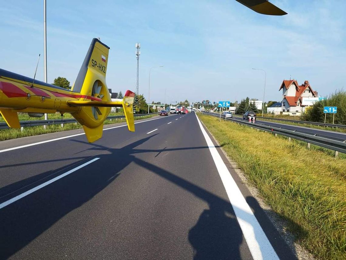 Na miejscu wypadku w Bolesławiu lądował śmigłowiec LPR