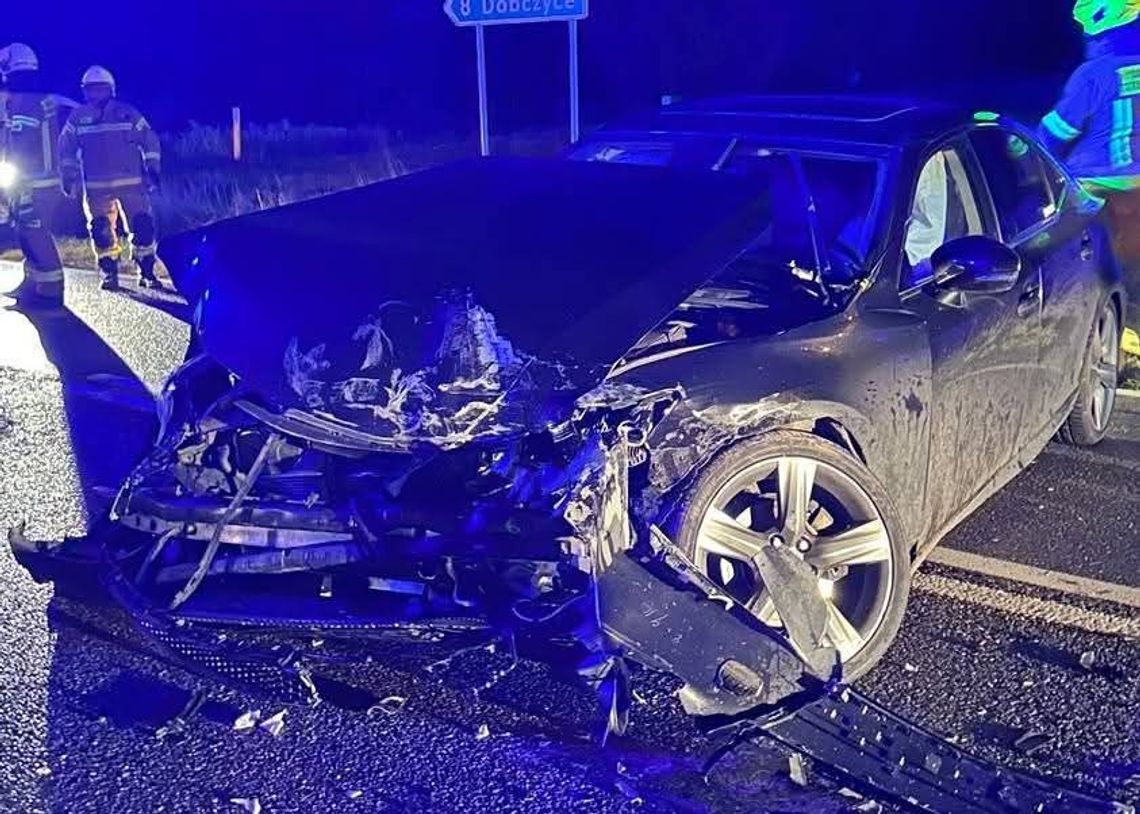 Kornatka, powiat myślenicki, zderzenie samochodu osobowego z ciężarowym, wypadek drogowy, na sygnale, akcja ratownicza, akcja ratunkowa