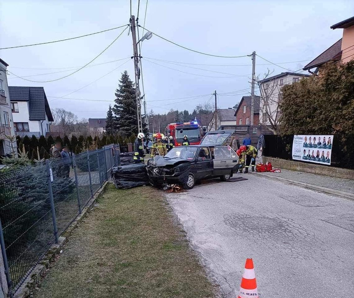 Na zdjęciu miejsce wypadku na terenie miejscowości Witeradów