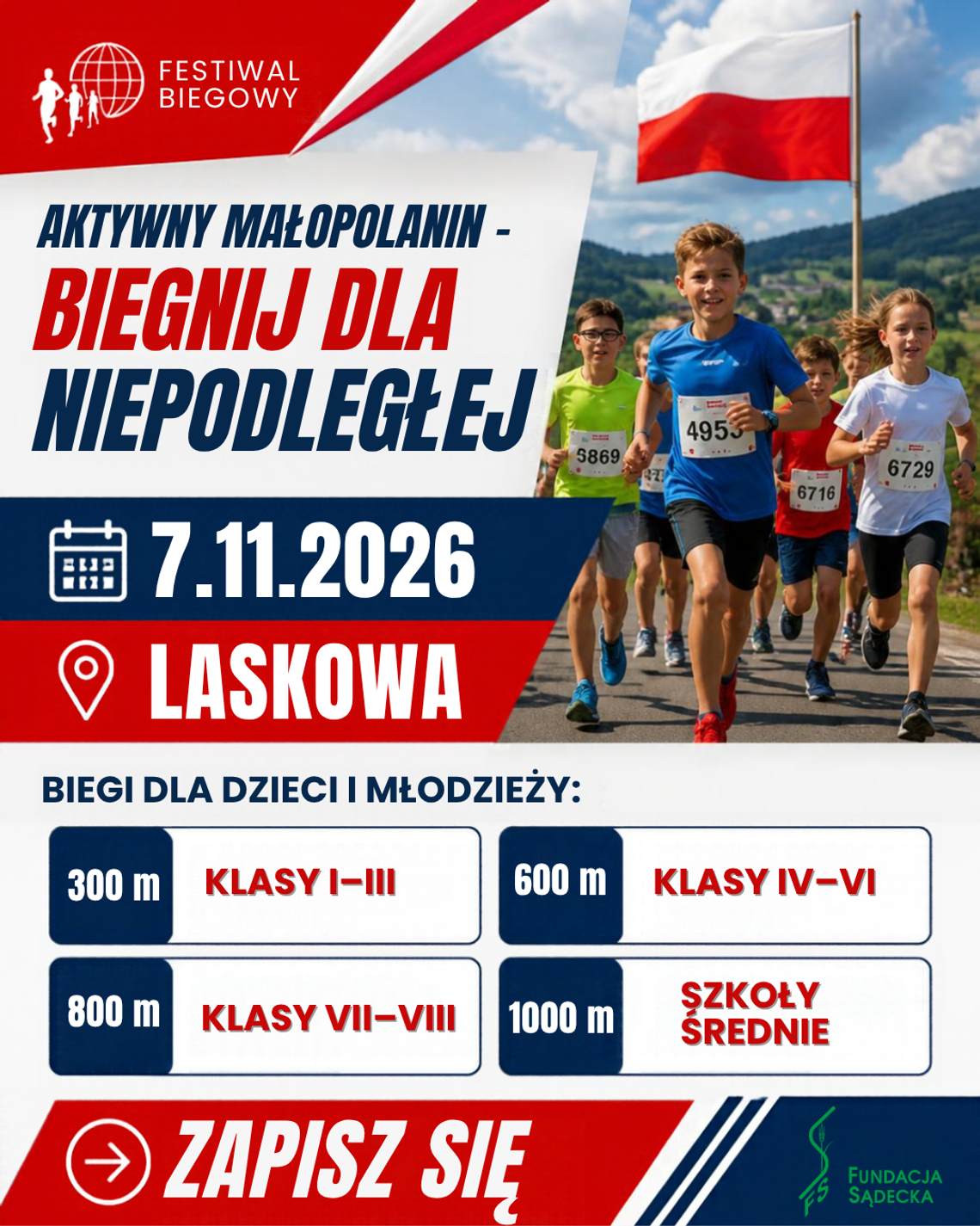 I Bieg Niepodległości w Laskowej „Biegnij dla Niepodległej!” I Bieg Niepodległości w Laskowej „Biegnij dla Niepodległej!”