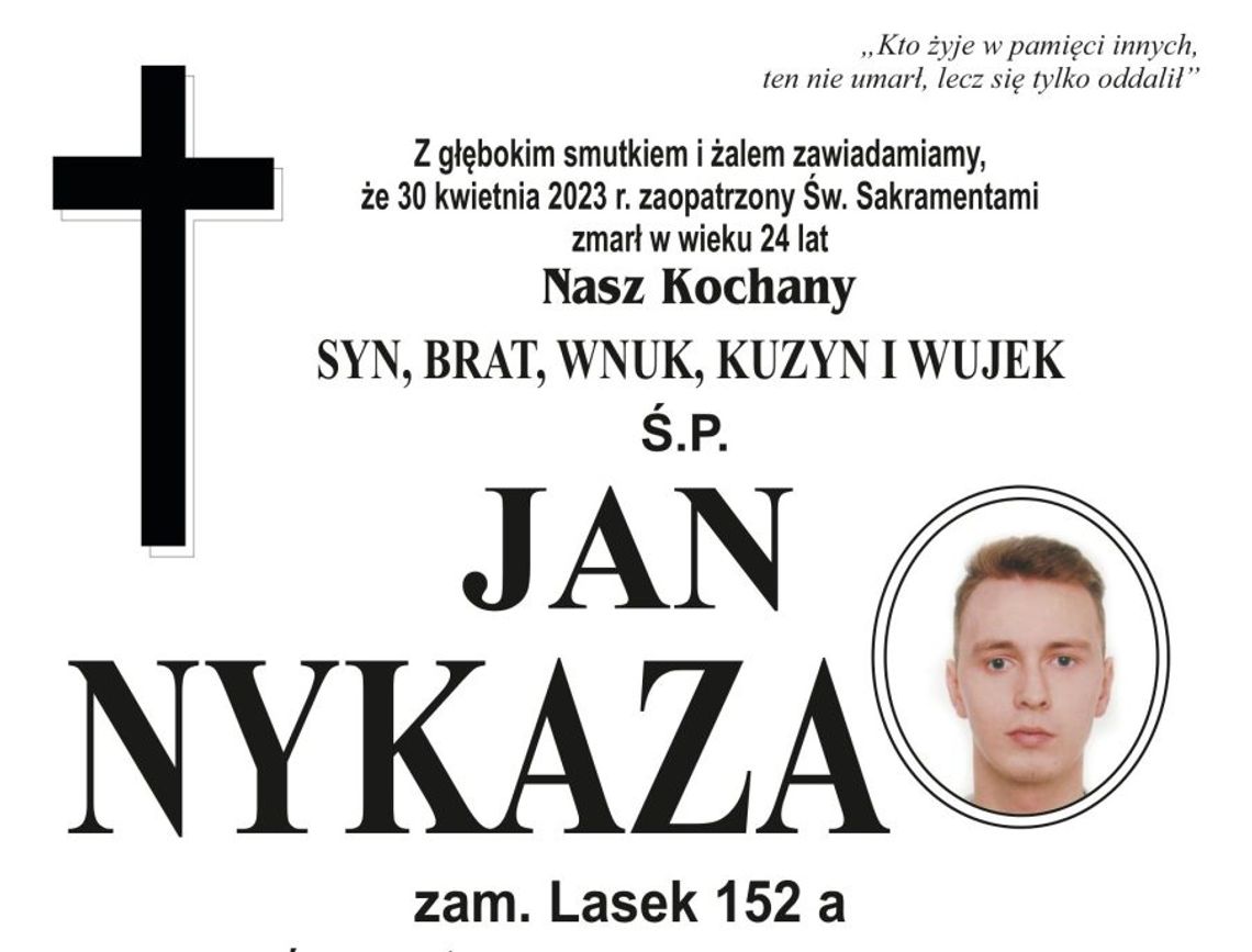 Janek Nykaza zmarł we śnie. Jego historia poruszyła Podhale