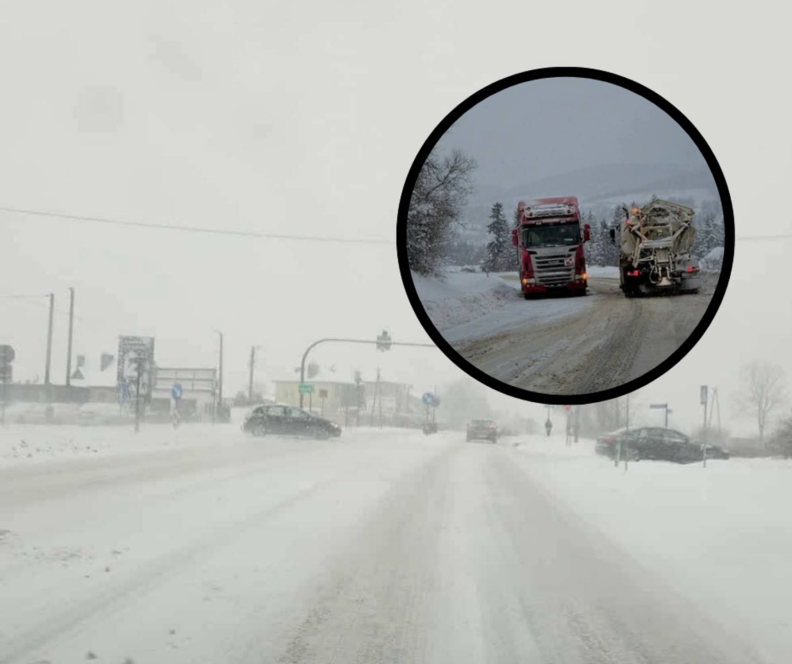 Sytuacja na małopolskich drogach, drogi w Małopolsce, Kraków, Olkusz, Tarnów, nowy Sącz, Podhale, Spytkowice, Oświęcim, atak zimy