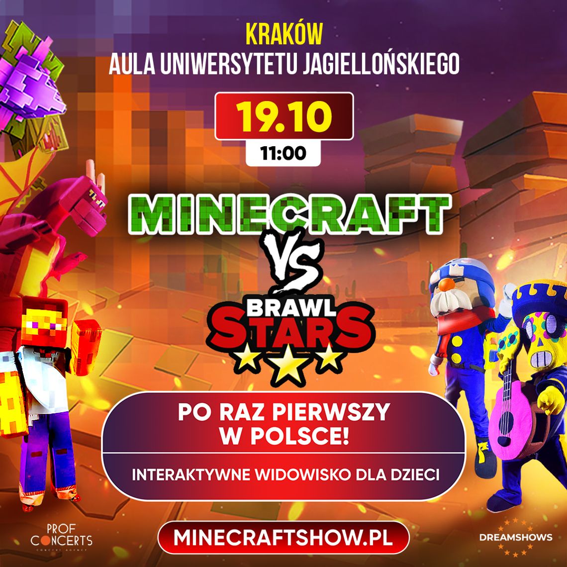 Minecraft vs. Brawl Stars  Interaktywny spektakl dla dzieci po raz pierwszy w Polsce!