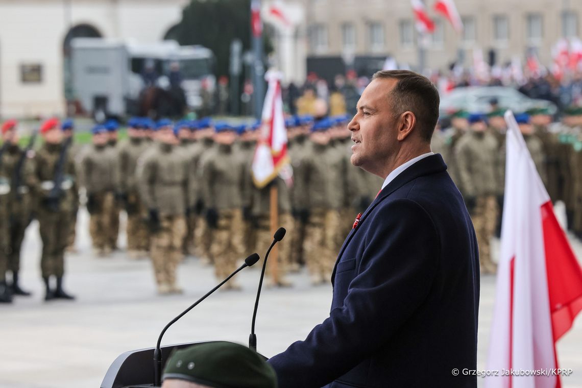 Karol Nawrocki, prezydent RP Karol Nawrocki, uroczystość odzyskania niepodległości, święto 11 listopada, marsz niepodległości