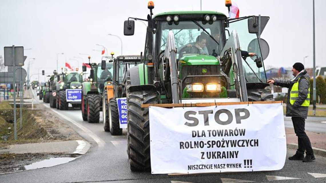 Na zdjęciu rolnicy podczas ogólnopolskiego protestu