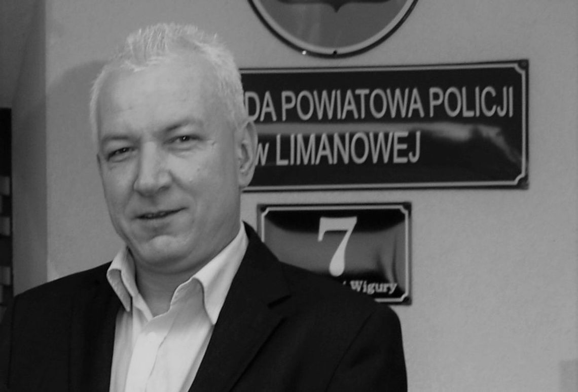 Na zdjęciu zmarły pracownik limanowskiej komendy Andrzej Śmierciak