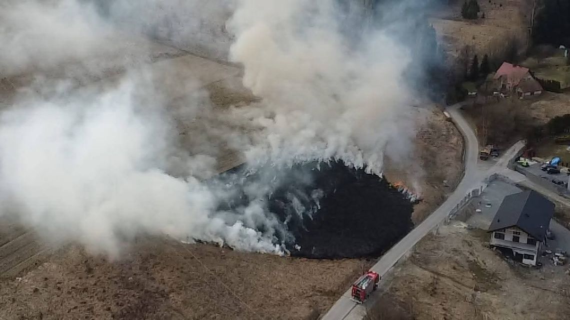 Podhale, ulica Garncarska, Rabka-Zdrój, powiat nowotarski, wypalanie traw, pożar traw w Rabce-Zdroju