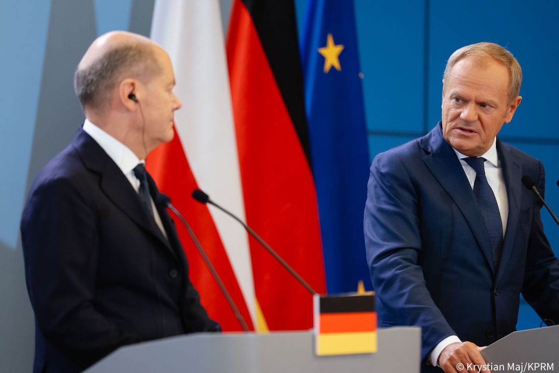 Na zdjęciu premier Donald Tusk i kanclerz Niemiec Olaf Scholz