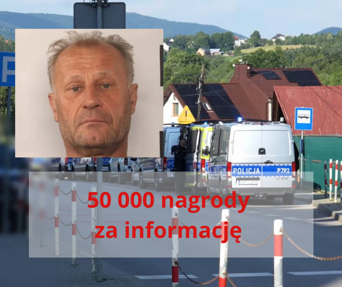 Policja wyznaczyła nagrodę w wysokości 50 000 złotych za informacje, które przyczynią się do zatrzymania Tadeusza Dudy