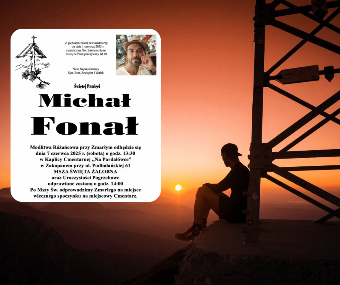 Michał Fonał, Mountain Majk, śmierć Michała Fonała, tragiczna śmierć kolarza, zawał serca, Świniarsko, Nowy Sącz, Mountain Majk pogrzeb, pasjonat gór, fotograf górski, Mountain Majk nie żyje