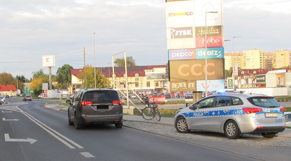 Pijana rowerzystka potrącona na ulicy Królowej Jadwigi w Oświęcimiu