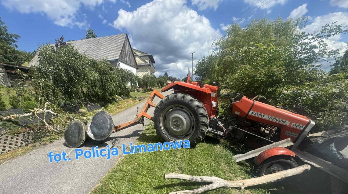 pijany traktorzysta, 8 promili, Mordarka wypadek, wypadek ciągnika, alkohol na drodze