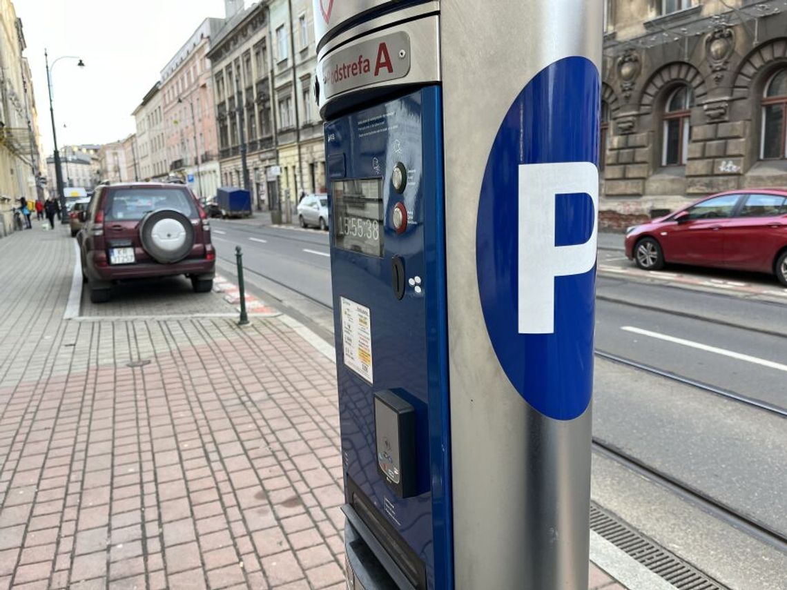 Na zdjęciu jeden z parkingów na terenie Krakowa