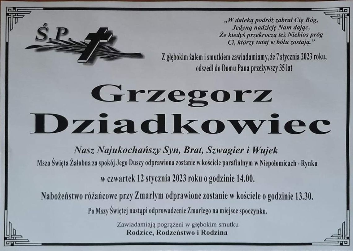 Pogrzeb druha Grzegorza Dziadkowca z OSP Niepołomice 12 stycznia