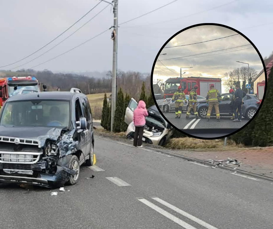 Powiat krakowski, powiat wielicki, wypadki drogowe, zderzenia samochodów, Sułków, Michałowice, gmina Wieliczka