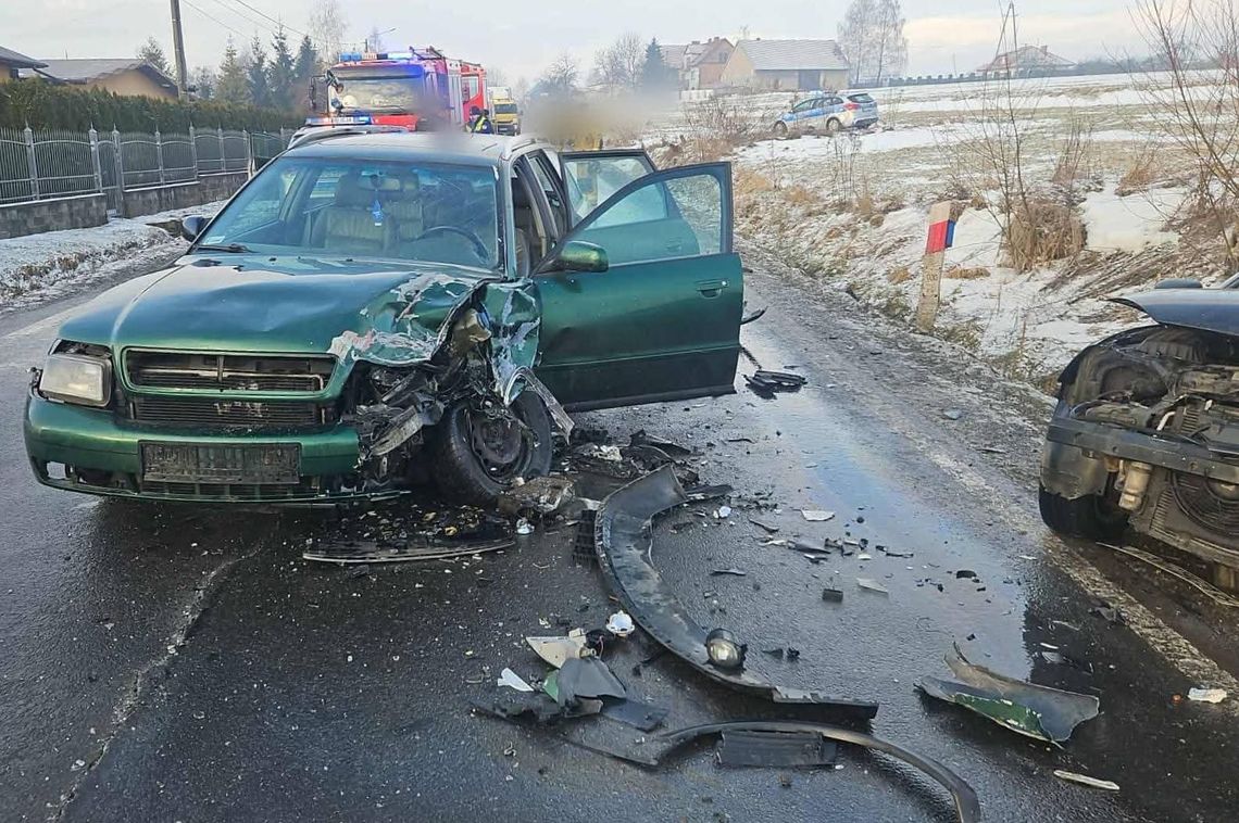 Przytkowice, wypadek drogowy, powiat wadowicki, na sygnale, akcja ratunkowa, akcja ratownicza, wypadek