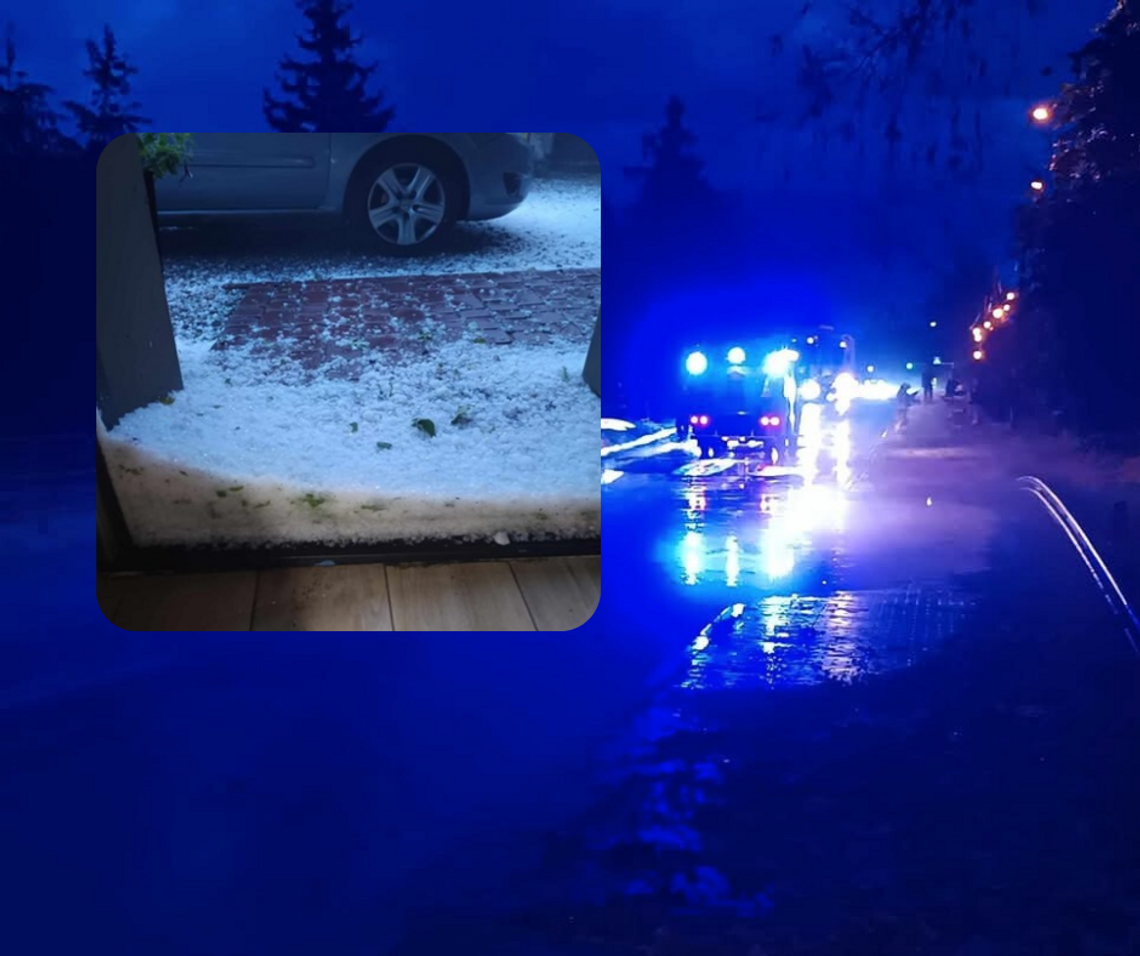 ulewne deszcze, burze w Małopolsce, Bulowice, gradobicie, ostrzeżenie, straż pożarna