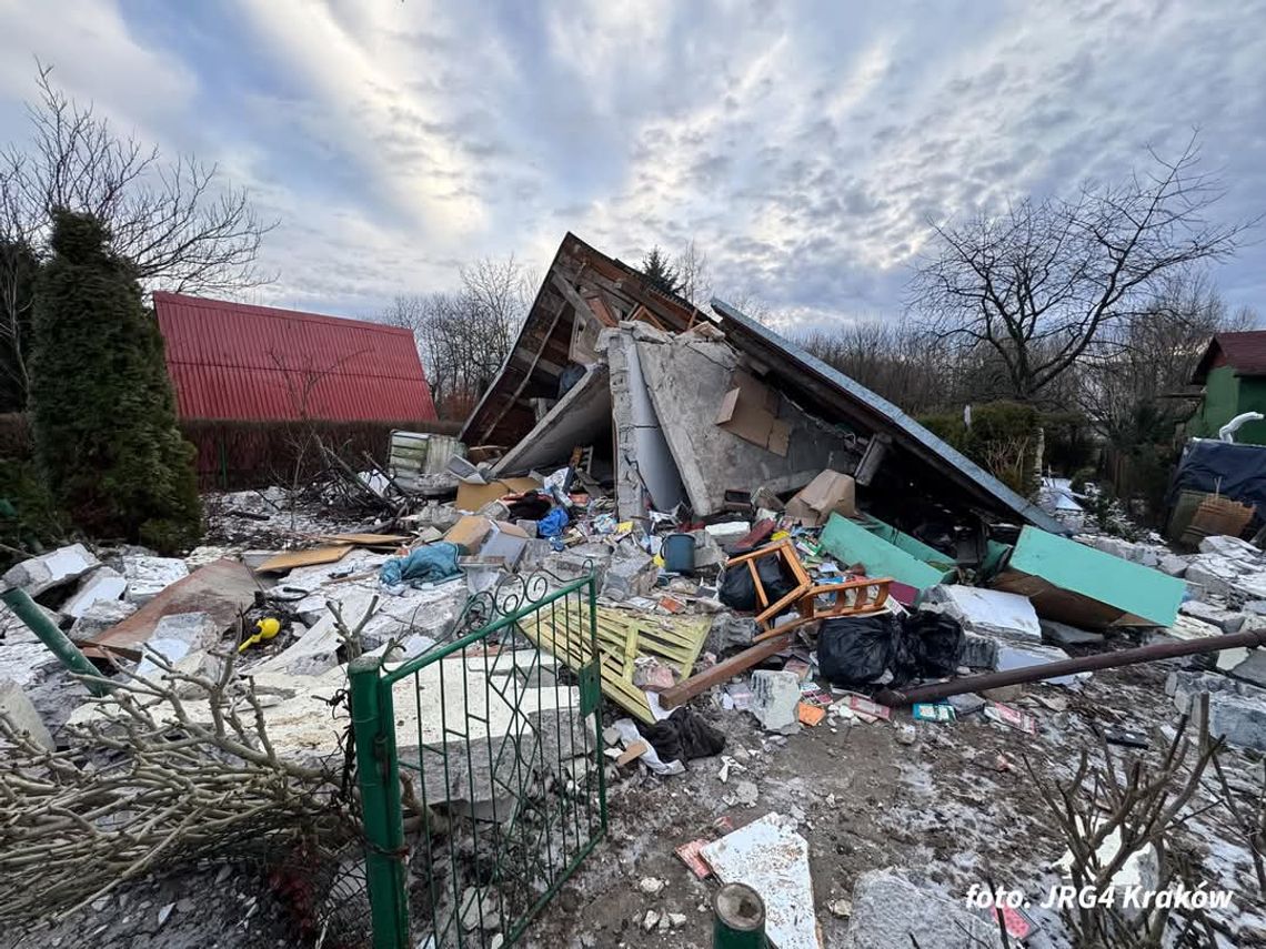 Potężny wybuch na ogródkach działkowych Golikówka w Krakowie [FOTO]