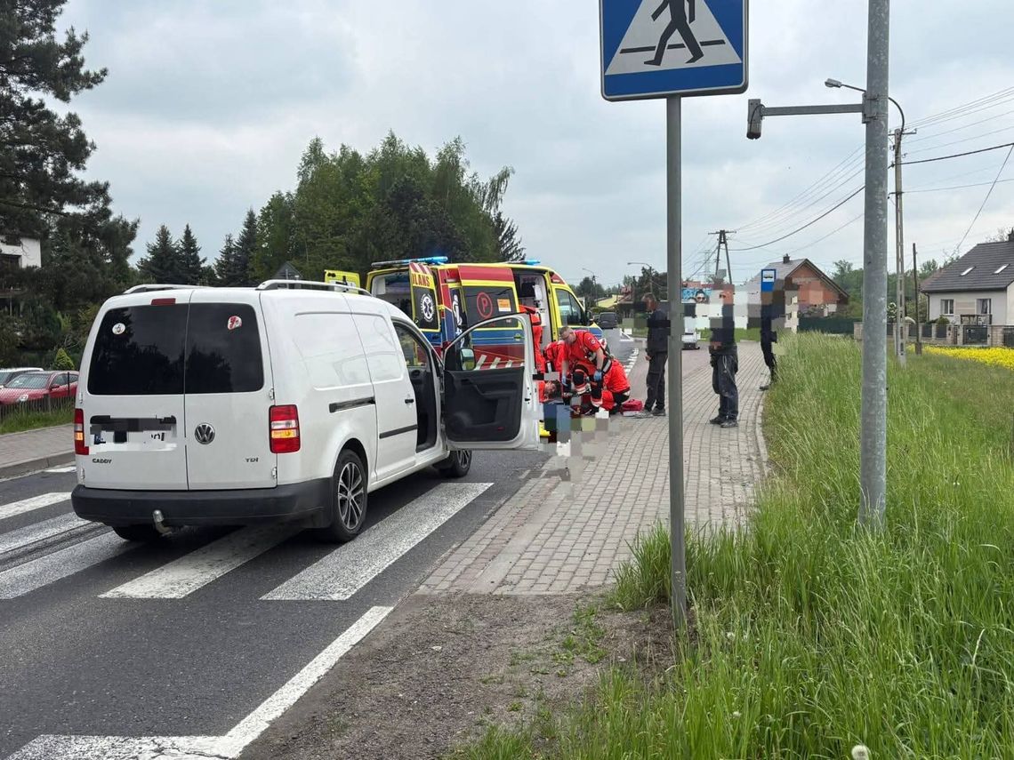 Grojec, powiat oświęcimski, na sygnale, śmigłowiec LPR, Lotnicze Pogotowie Ratunkowe, wypadek drogowy