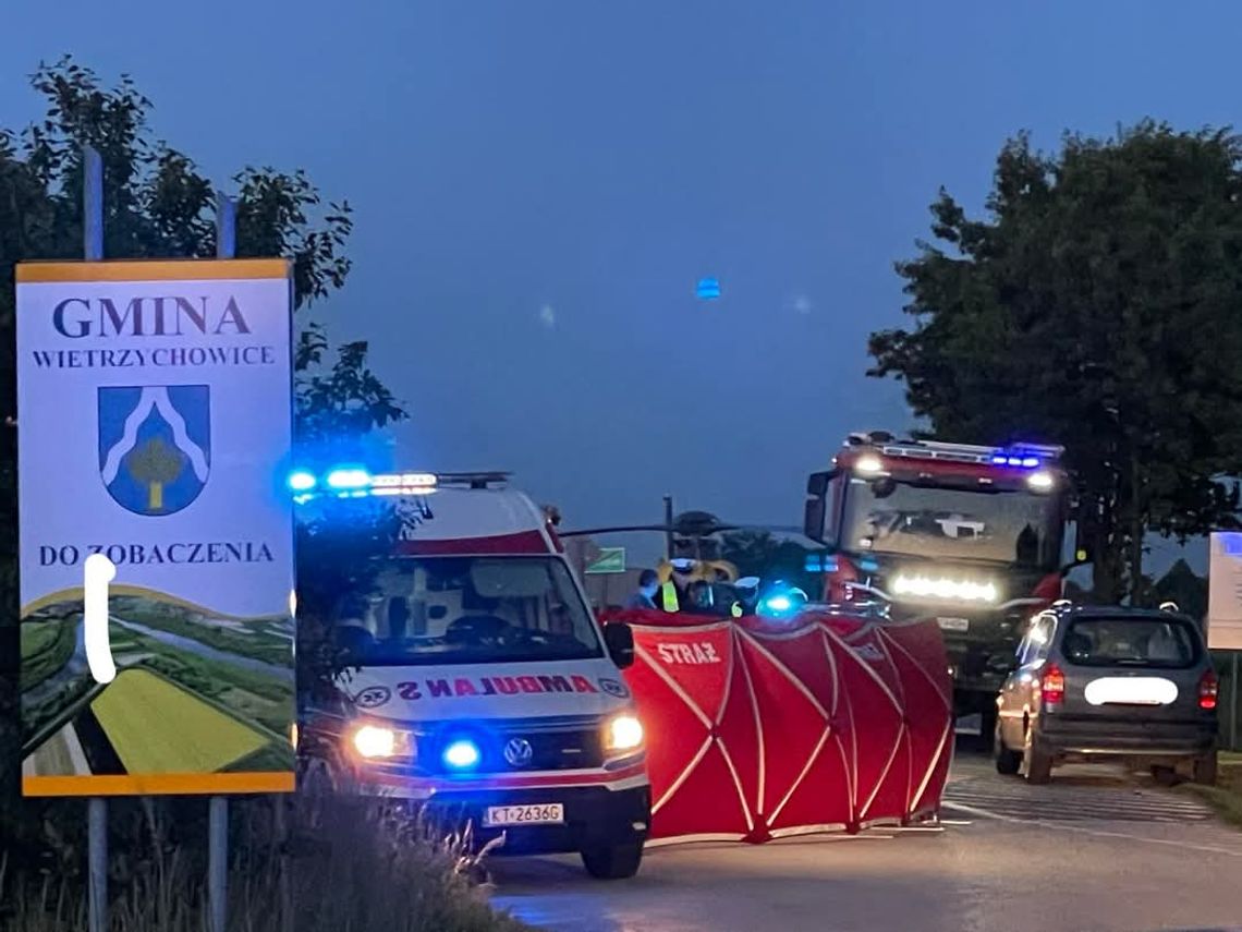 potrącenie rowerzysty Miechowice Małe, wypadek Miechowice Małe, akcja ratunkowa Miechowice Małe, reanimacja rowerzysty, LPR Miechowice Małe