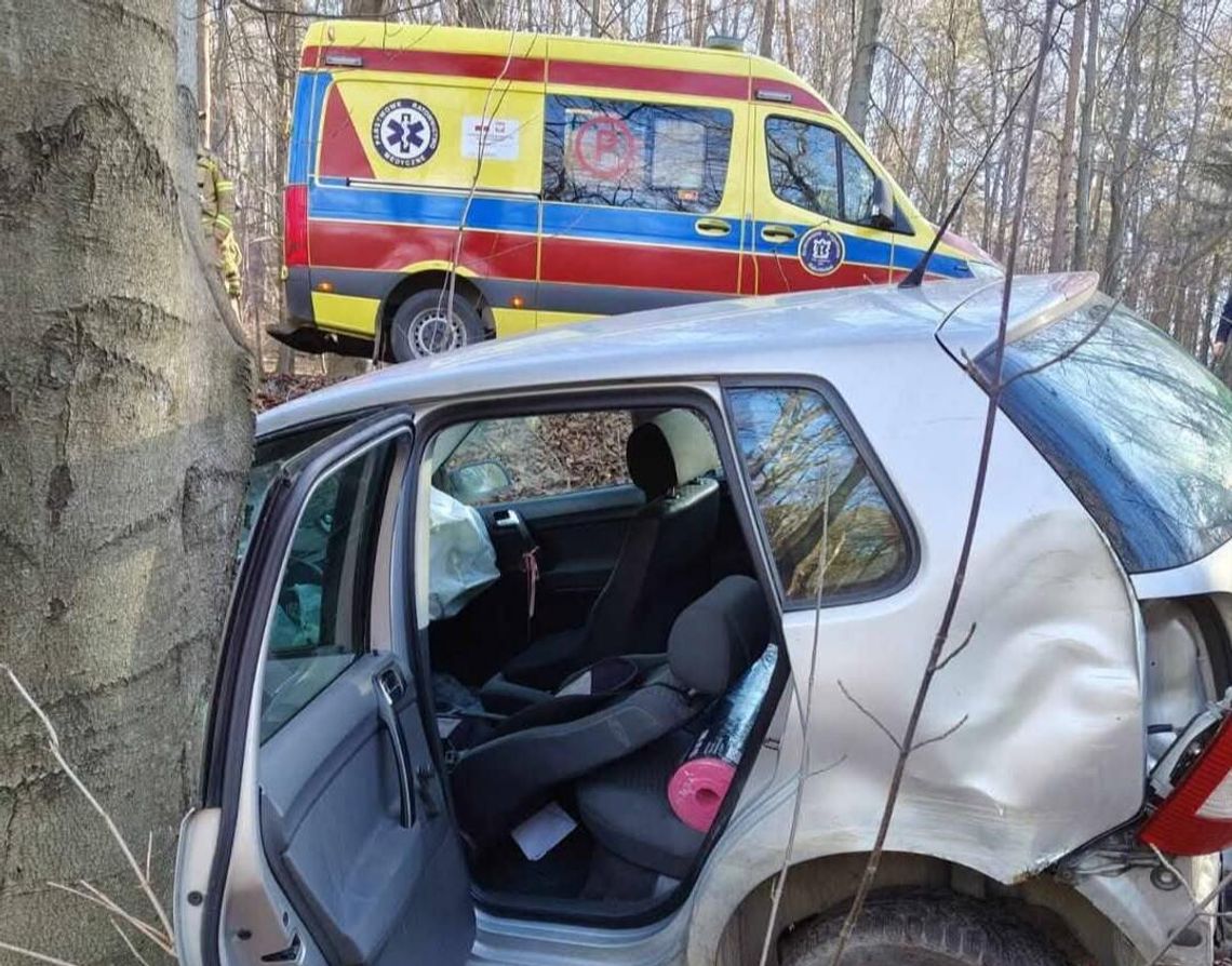 Poważny wypadek na drodze powiatowej w Tenczynku. Jedna osoba ranna [FOTO]