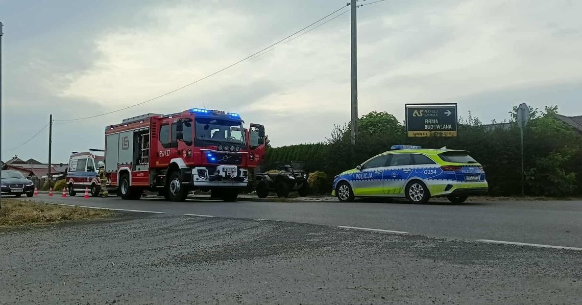 Poważny wypadek na quadzie w Łączanach: Dwie osoby poszkodowane, w akcji LPR [FOTO]