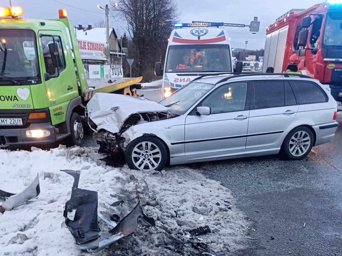 Na zdjęciu miejsce wypadku na Zakopiance w Krzyszkowicach