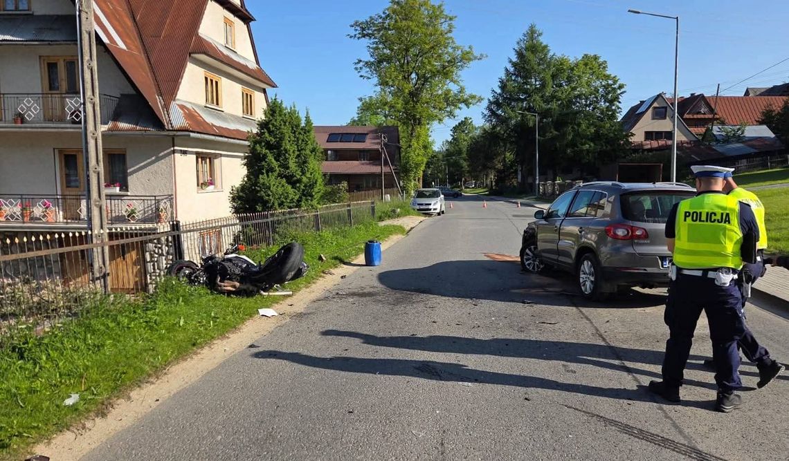 wypadek motocyklisty Dzianisz, Dzianisz wypadek, poważny wypadek motocyklowy, motocyklista w szpitalu, sezon motocyklowy bezpieczeństwo