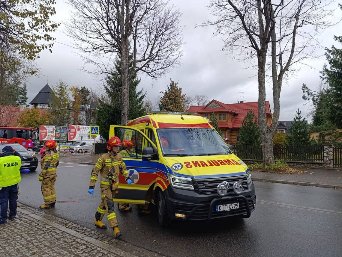 Zakopane, Chramcówki, powiat tatrzański, Podhale firmy potrącenie pieszego, wypadek drogowy