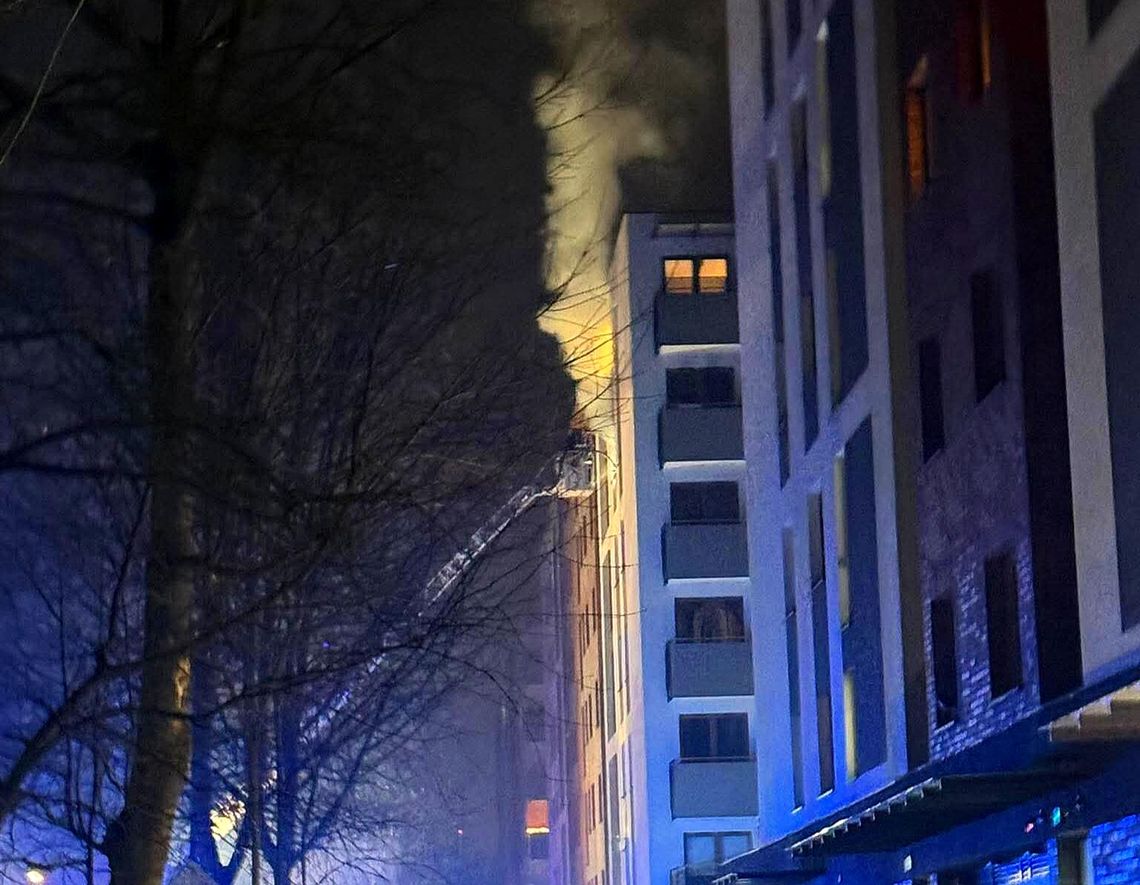 Ulica Grzegórzecka, Kraków, Grzegórzki, pożar mieszkania, akcja straży pożarnej w Krakowie, pożar mieszkania na piątym piętrze w Krakowie