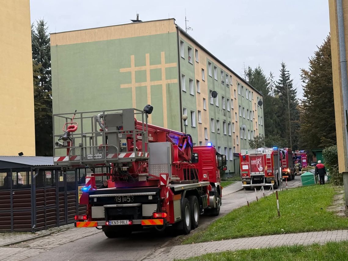 Nowy Targ, pożar piwnicy w Nowym Targu, Podhale, akcja gaśnicza na Podhalu, powiat nowotarski, straż pożarna, strażacy, akcja gaśnicza