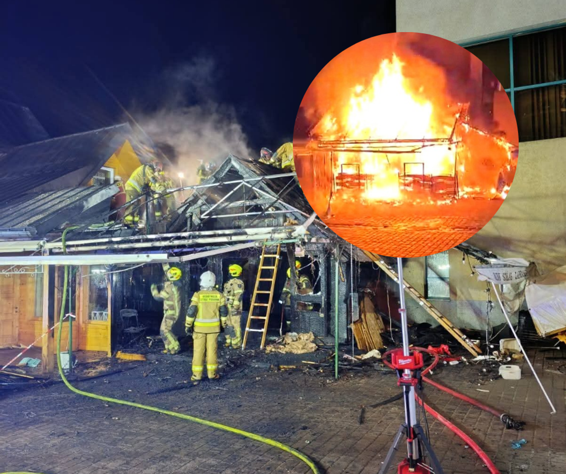 Restauracja, Zakopane, Krupówki, pożar na krupówkach, pożar w Zakopanem, dramatyczny pożar w Zakopanem, Podhale, straż pożarna, akcja gaśnicza