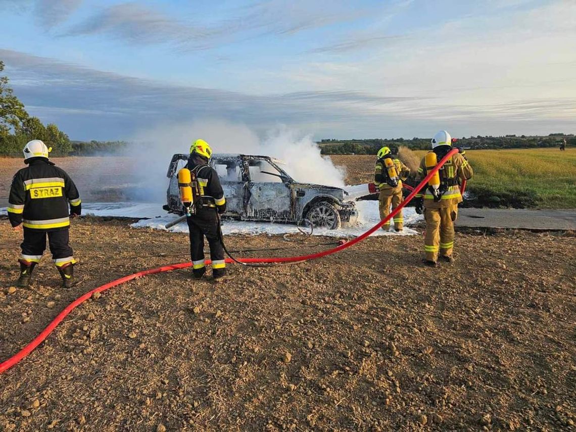 Poniedziałkowy pożar samochodu osobowego w Iwanowicach Włościańskich