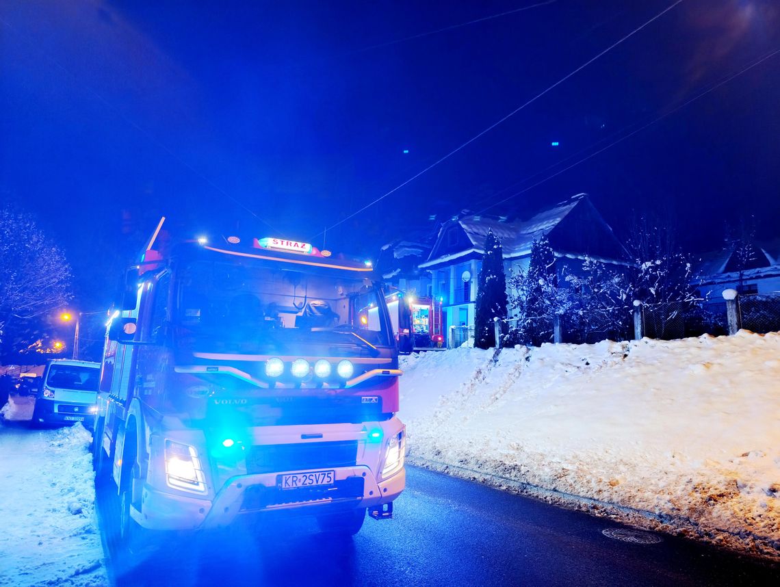 Rabka-Zdrój, Podhale, powiat nowotarski, ulica Wiejska, straż pożarna, akcja gaśnicza, pożar